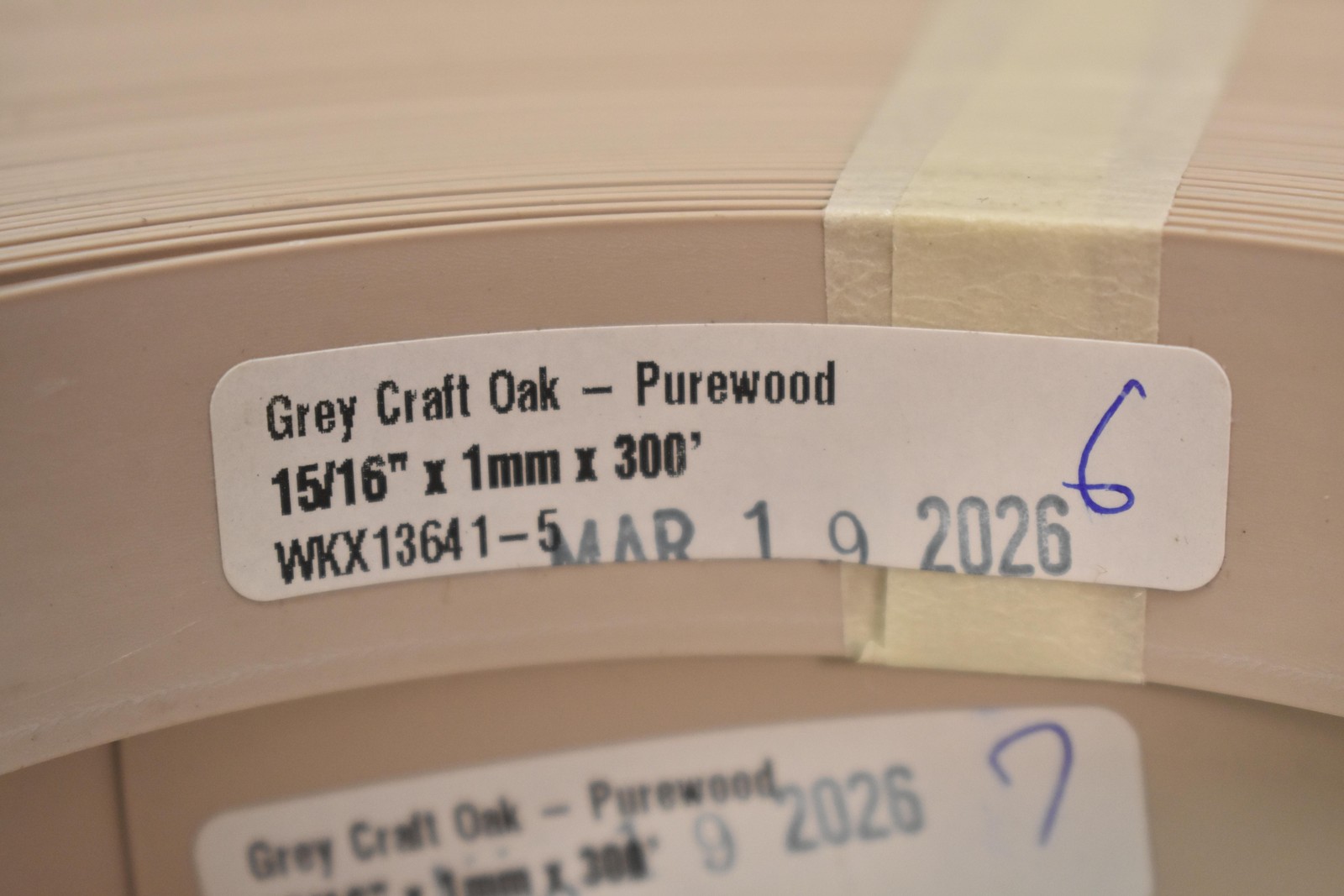 Purewood Grey Craft Oak Edge Banding 15/16 In X 300 Ft 1mm Lot Of 3 Rolls