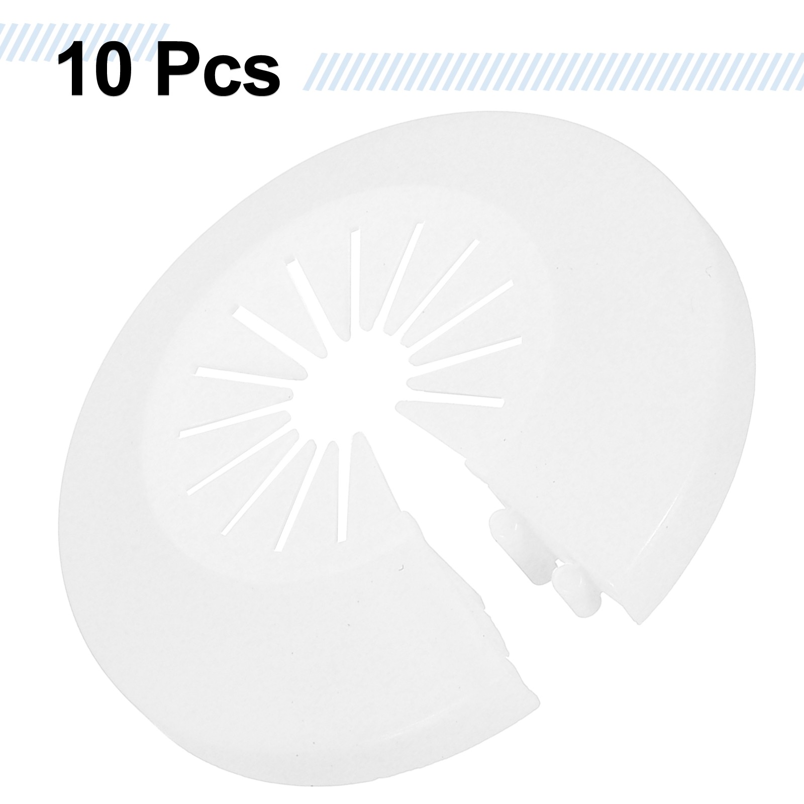 10pcs Flange Pipe Cover Decoration 0.39″ to 0.98″ Clip-on Wall Hole Cover, White
