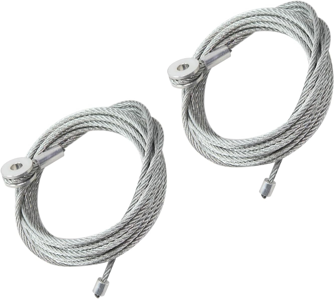 Pair (2) Enclosed Cargo Trailer Ramp Door Cable Replacement Kit Cables 150 Inch,