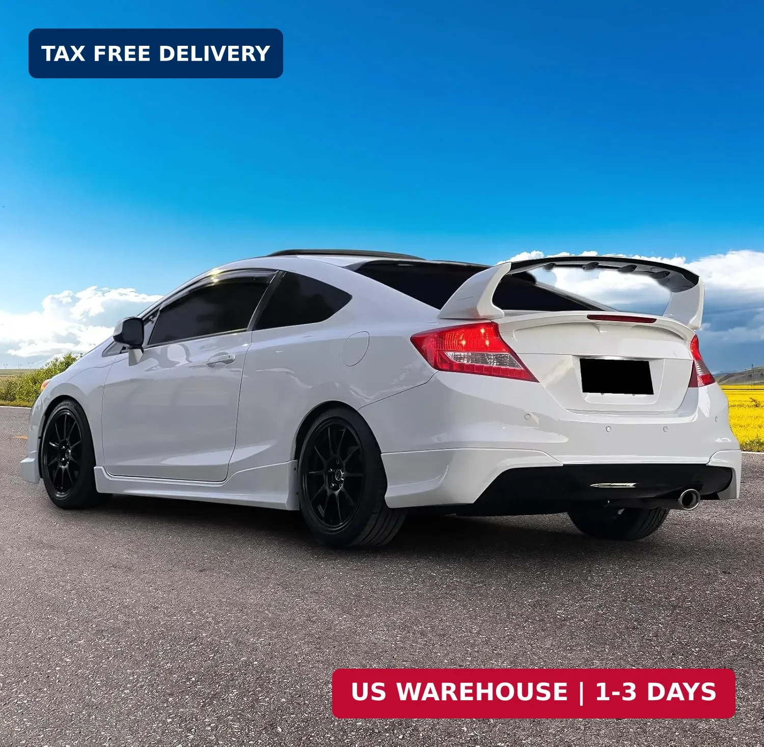 Mugen Style Trunk Spoiler for 2012-2015 Honda Civic 9th Gen Sedan 4-Door Wing