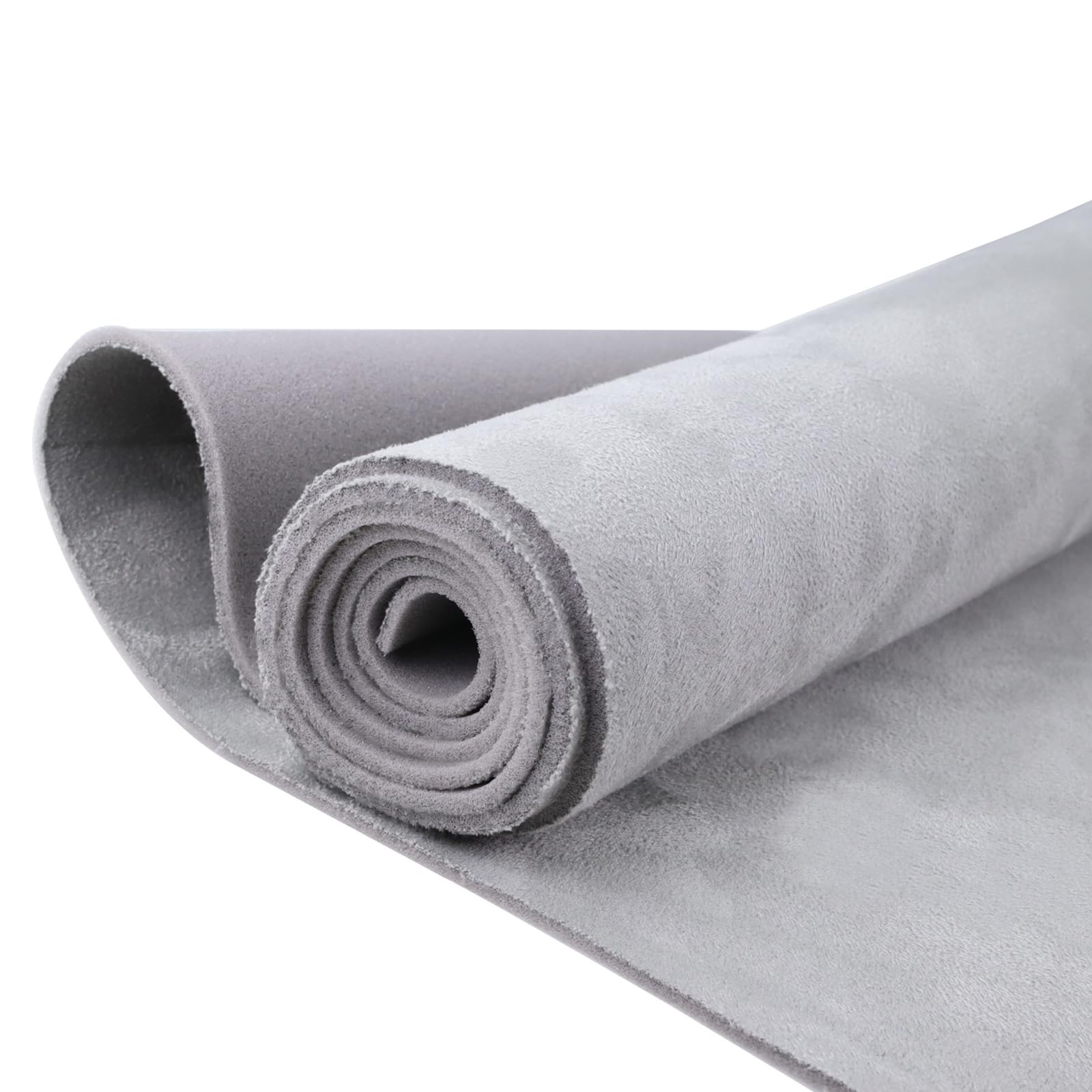 Kefly Light Gray Suede Headliner Fabric 96″ L × 60″ W with Foam Backing, Au