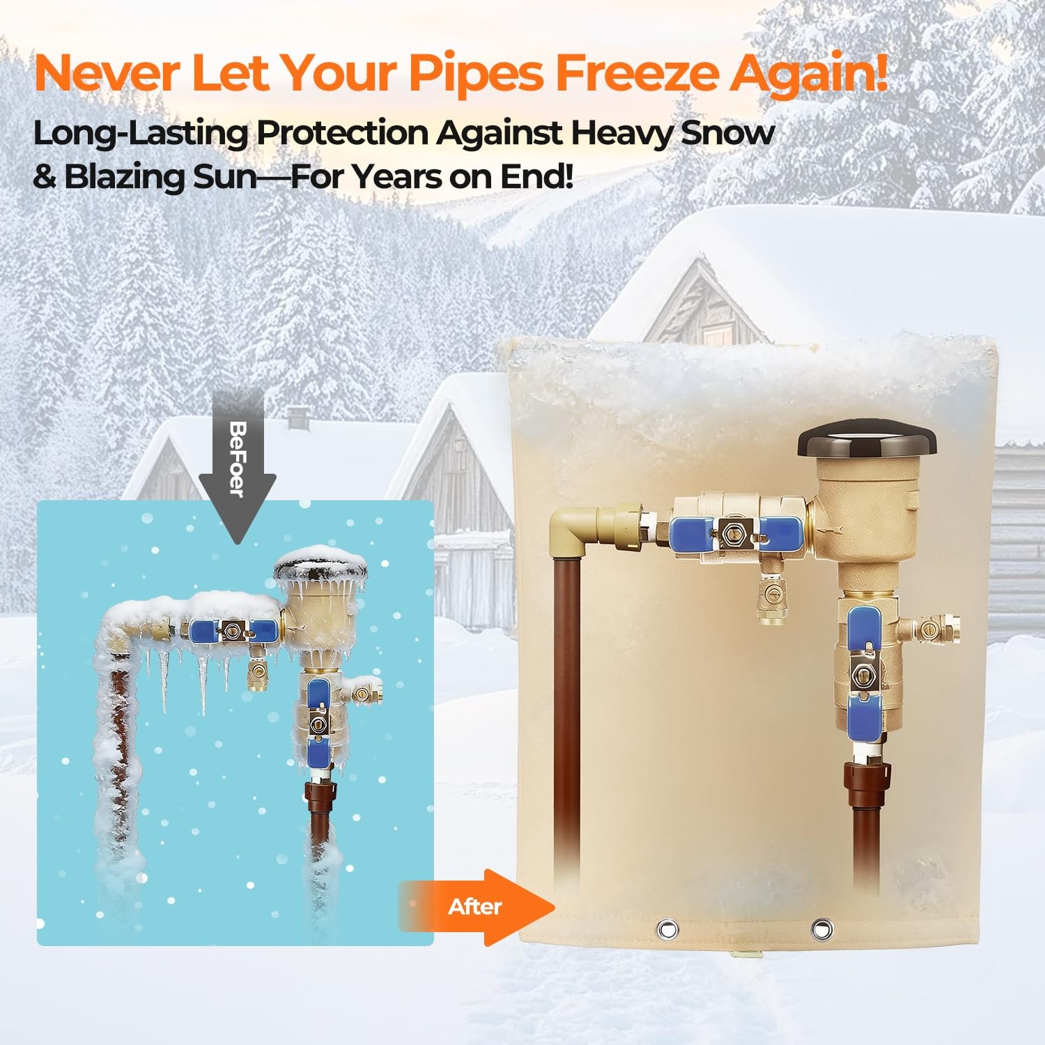 Hedcaw Backflow Preventer Pipe Insulation Cover (5°F) – Irrigation 4Beige