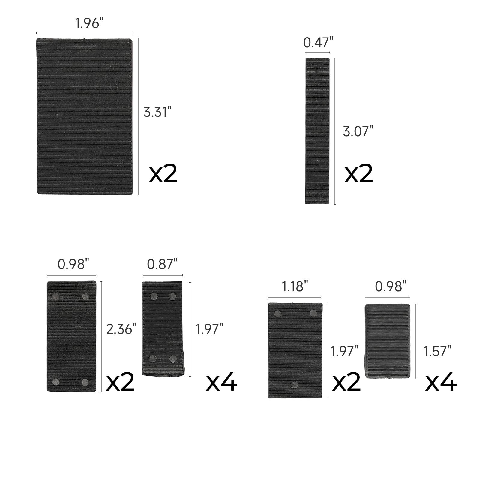 16 Pack Multiple Size Slopes Black Plastic Composite Shims Leveling Wedges fo…