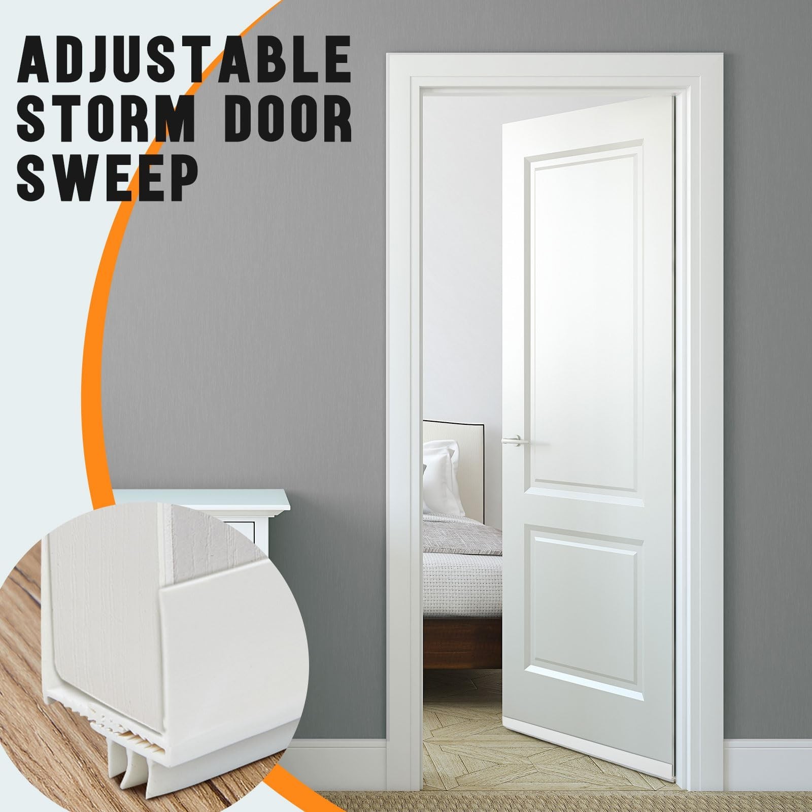 Pickmesh 4 Pcs 36 Inch Adjustable Storm Door Sweep for 1 to 1-2/5 in Bottom S…