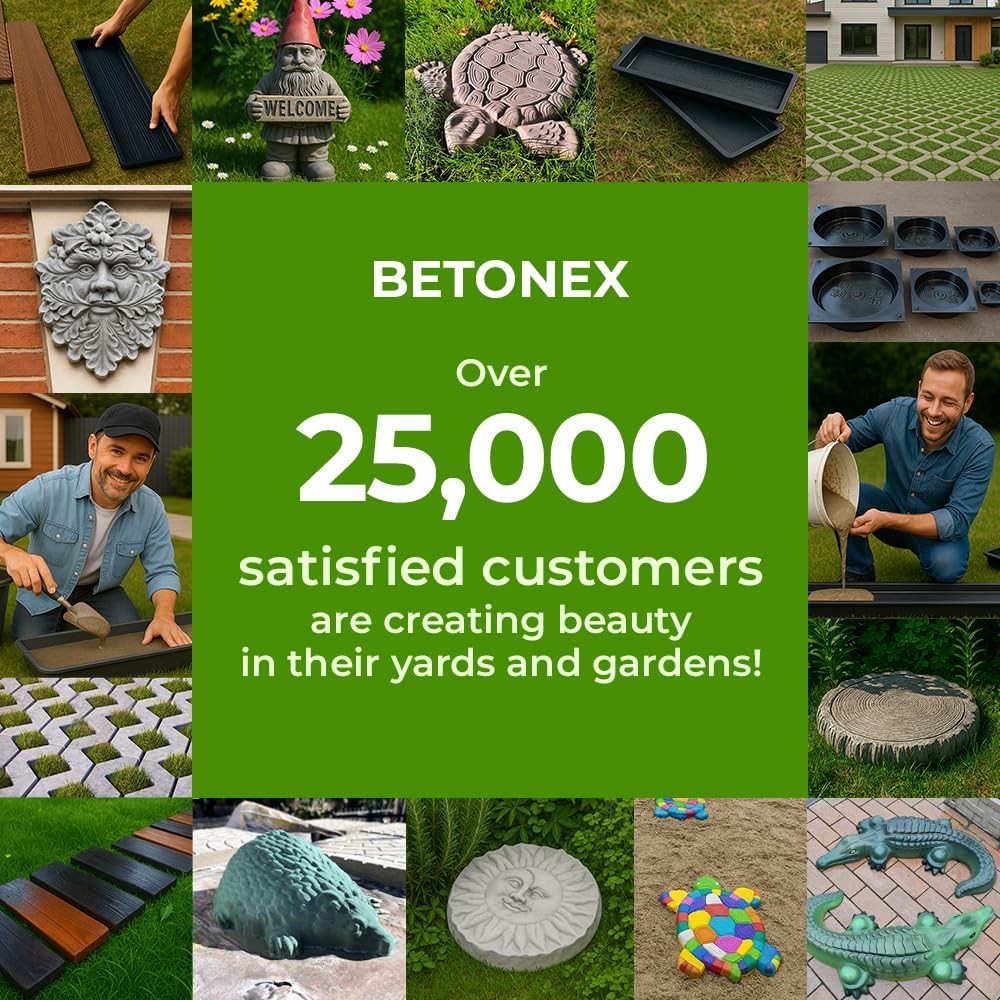 Betonex Plastic Molds Concrete Set Patio Paving Mold 4 Pcs – Big Large