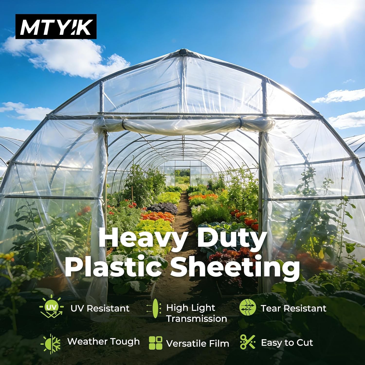 12×25 ft 6 Mil Heavy Duty Greenhouse Plastic Sheeting Film Covering Mil