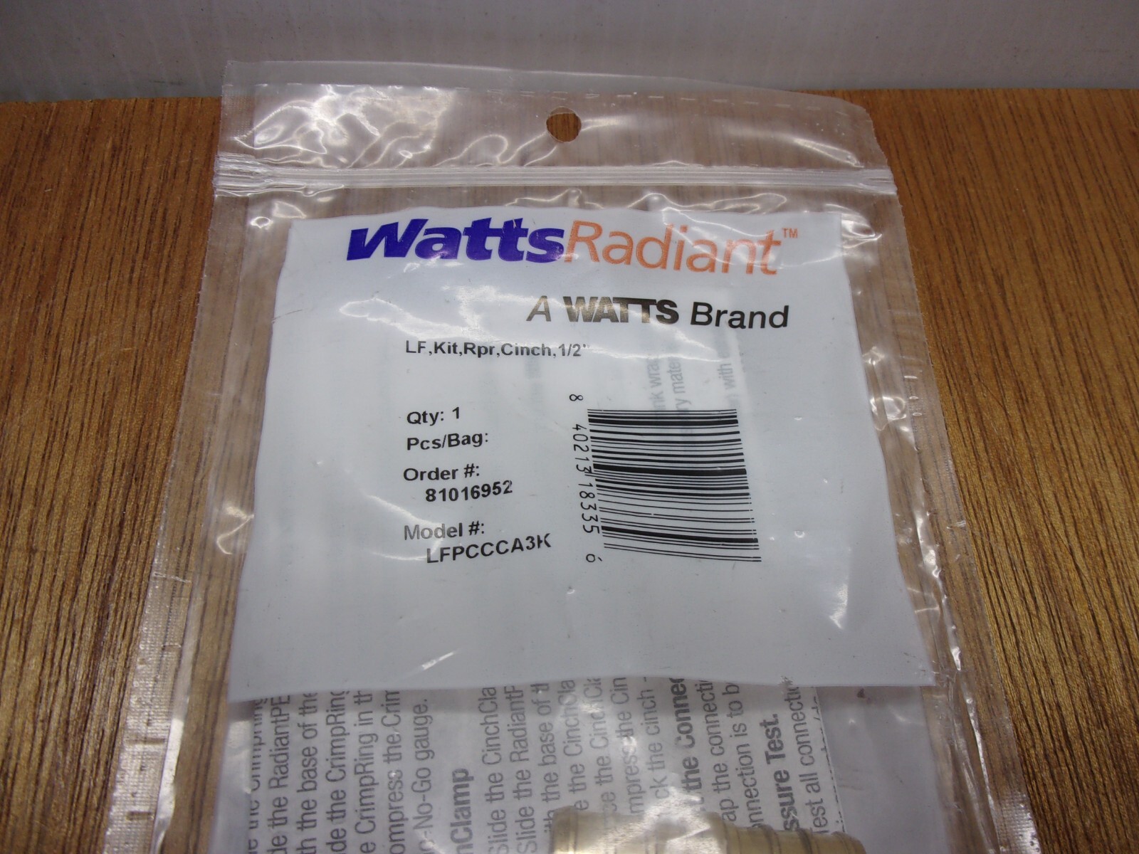 Watts LF PCCCA3K Repair Kit Brass Barbed W/Cinch Clamps Pex 1/2″ Pipe 2 Pack USA