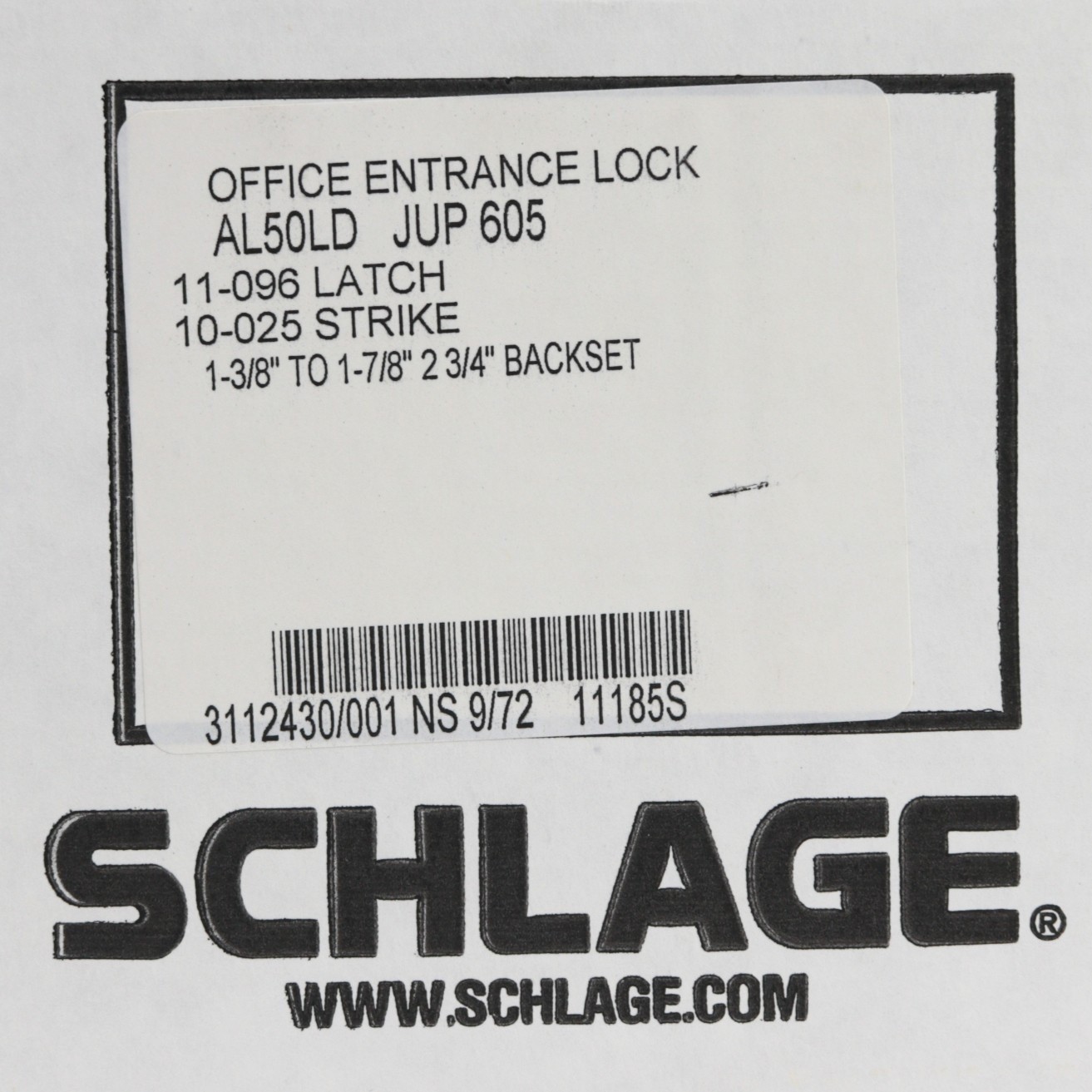 Schlage AL50LD JUP 605 Grade 2 Jupiter Office Entrance Lock Less Cylinder Brass