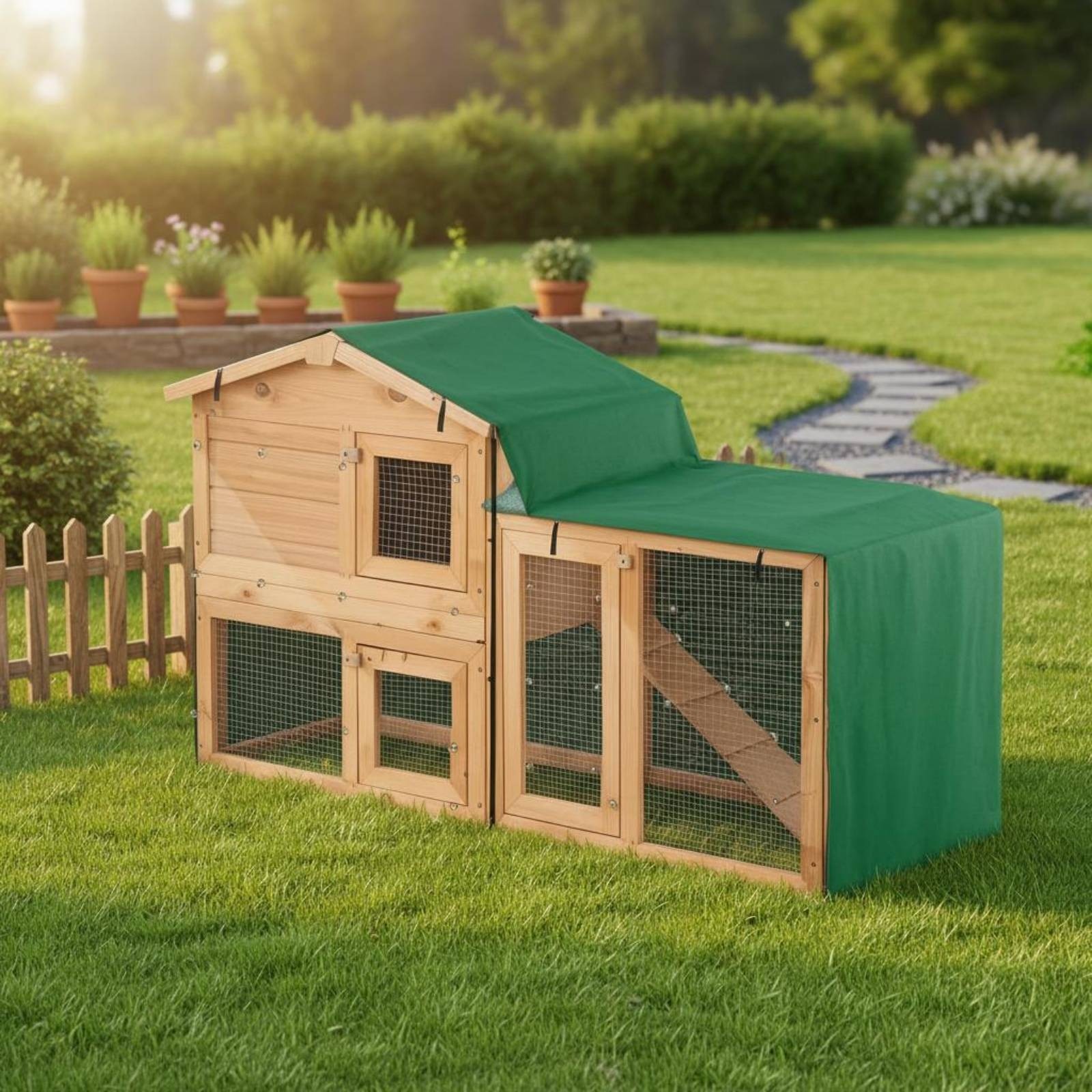 Peaked Roof Hutch Cover Machine Easy-Clean Triangular Hutch Cover Foldable