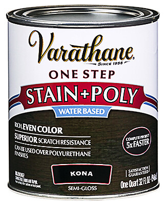 Varathane 333655 Stain & Polyurethane, Water-Based, Kona, 1-Qt. – Quantity 1