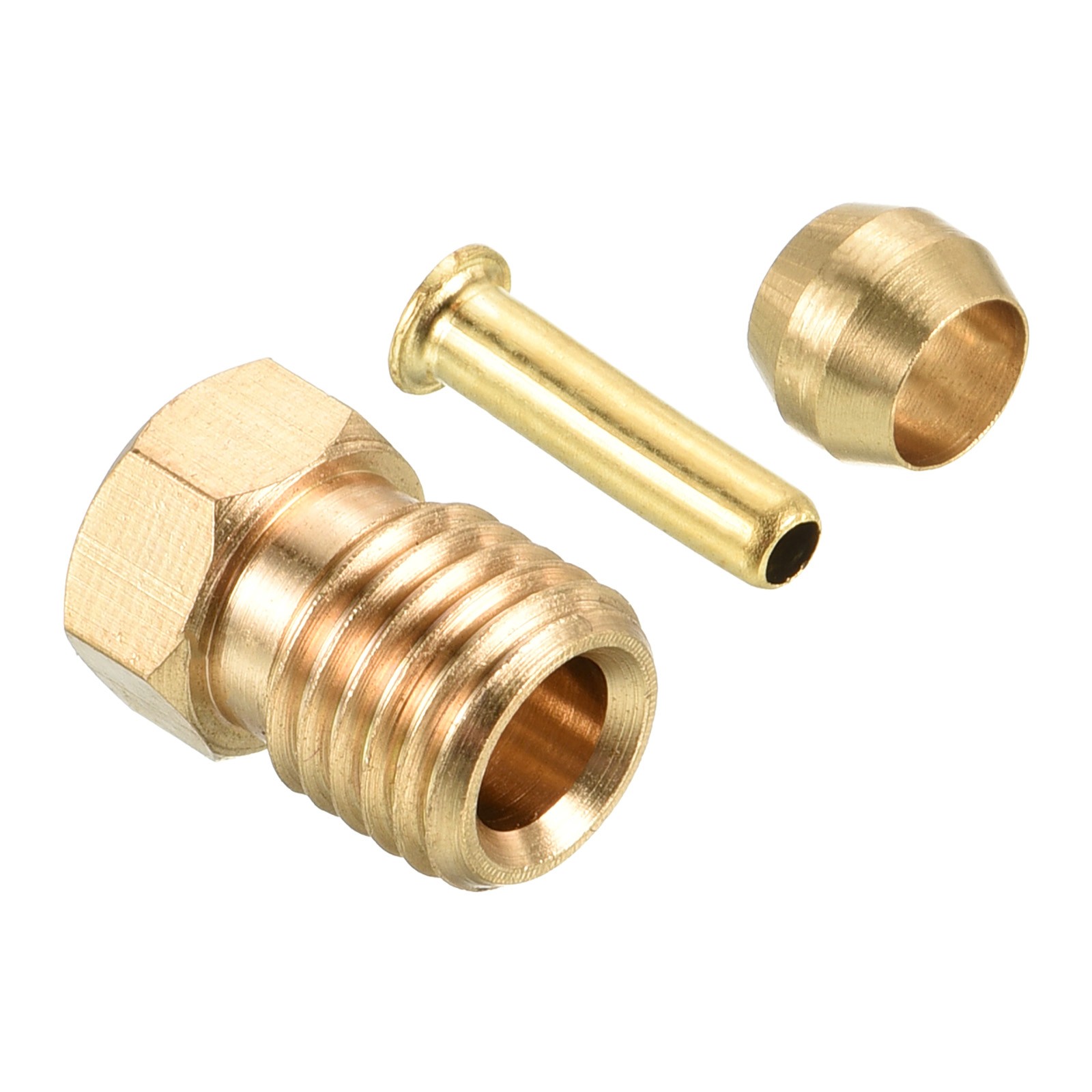 Sleeve Ferrule & Insert & Nut 2.5mm ID 4mm OD Tube Brass Compression Kit 1 Set