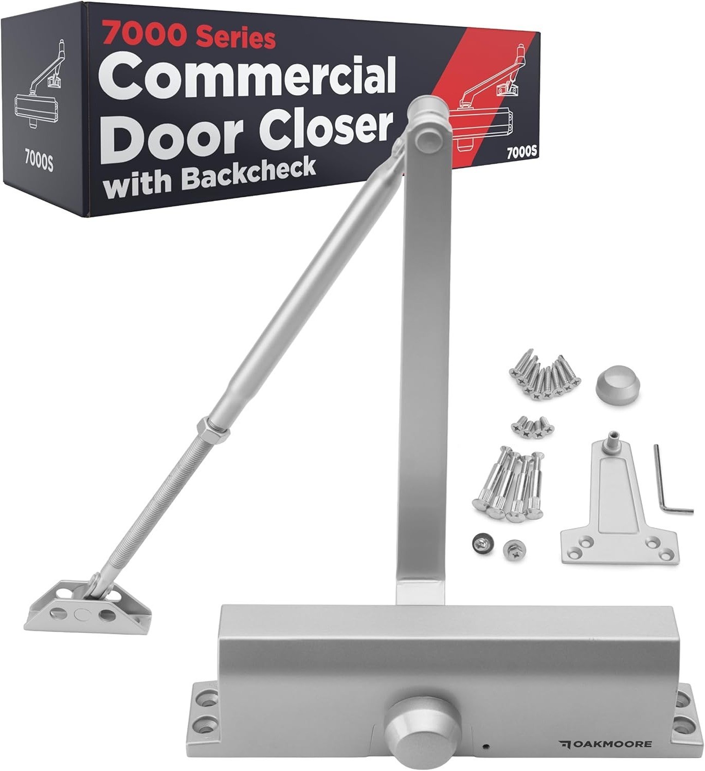 Commercial Door Closer Hydraulic Self Closing ADA UL Grade 1 Adjustable Silver