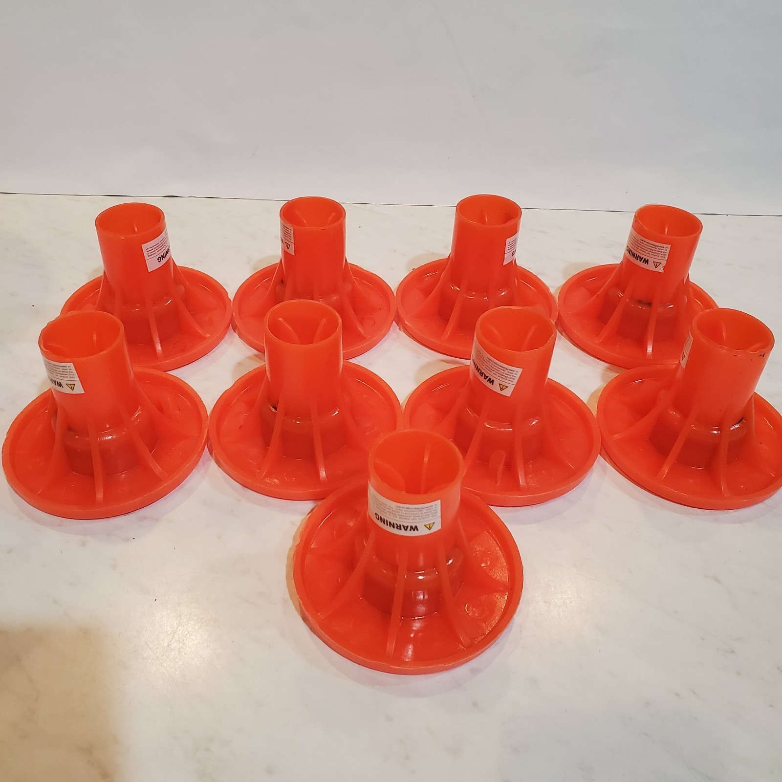 x9 Pack Mutual Industries Model #3 Osha Rebar Caps For 3# to 8#, Orange 4.52″