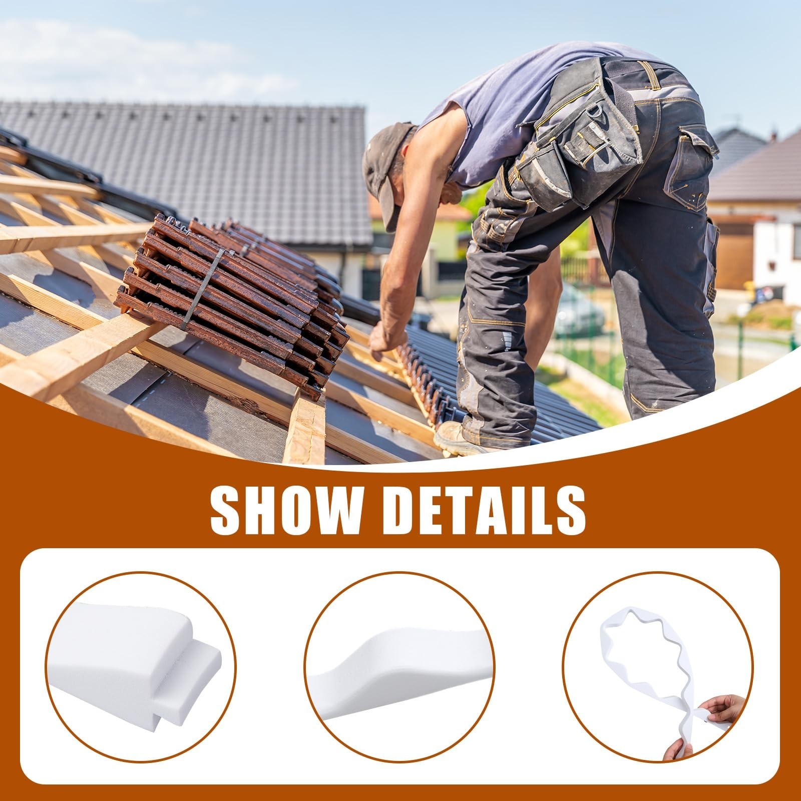 10 Pcs 3ft Long Foam Closure Strips for Corrugated Metal Roofing Foam Panels …
