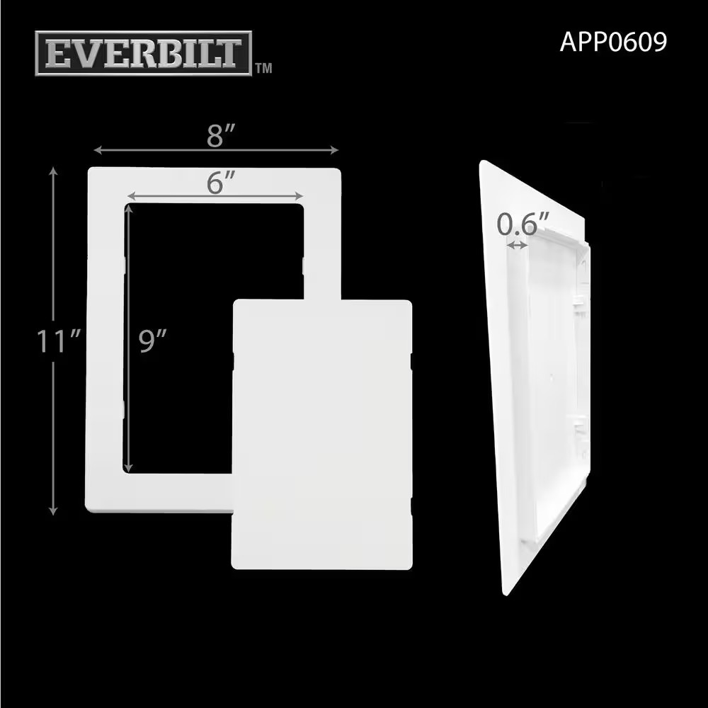 Access Panel Door Wall Ceiling 6×9 Inch Plastic Removable Paintable White Frame