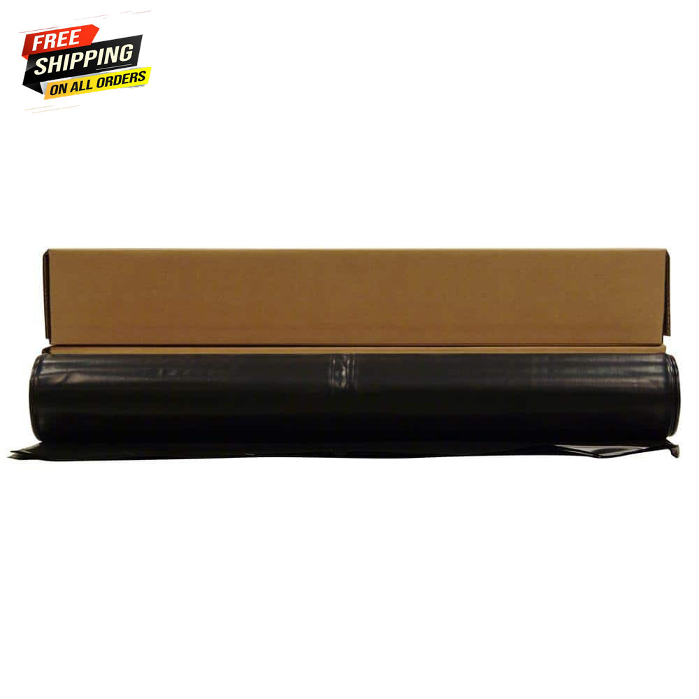 Plastic Sheeting Roll 10 X 100 ft. Black 4 Mil Heavy-Duty Coverall Cover Tarp