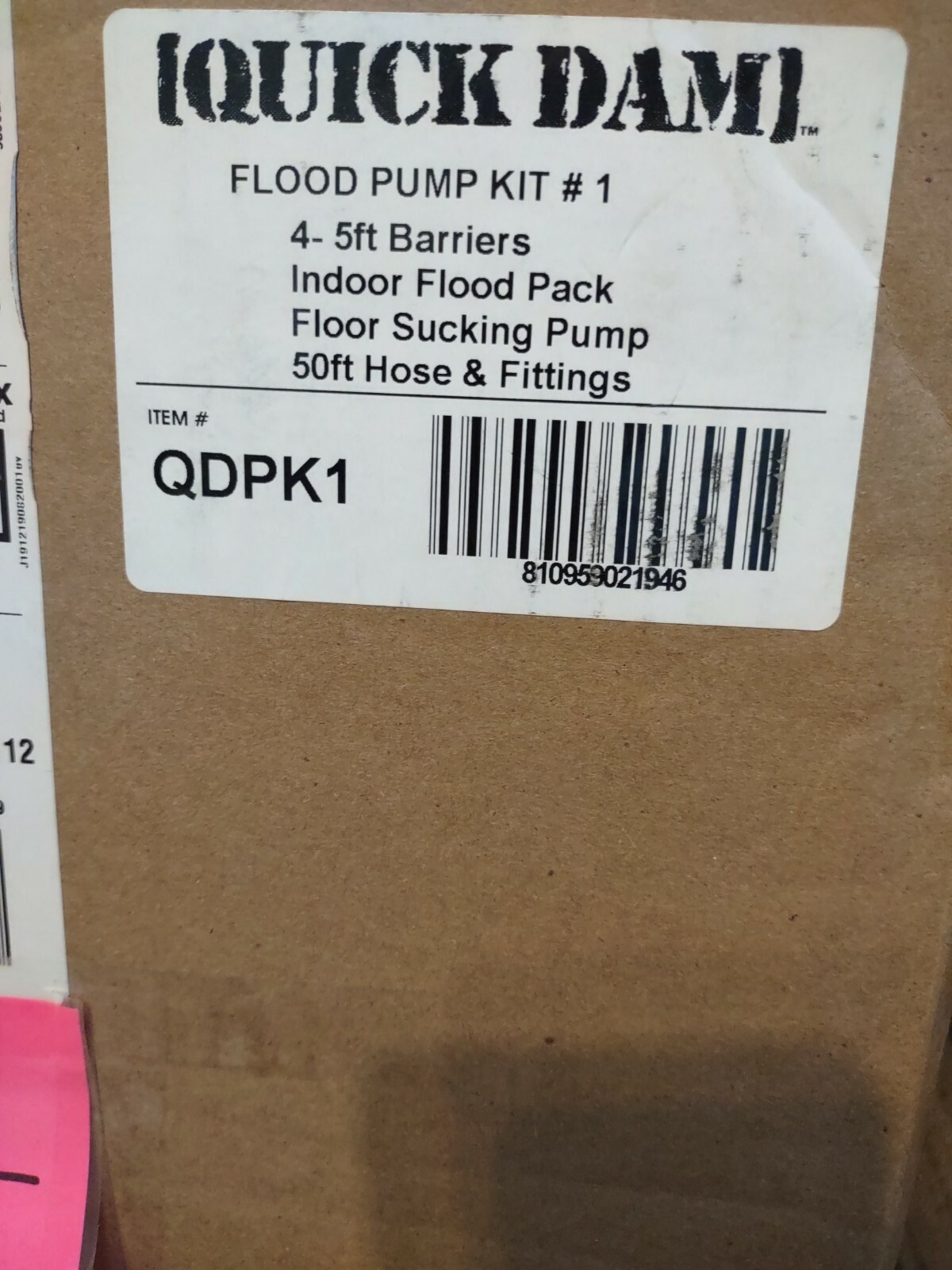 Quick Dam Emergency Flood Pump Kit, 5 Pieces QDPK1