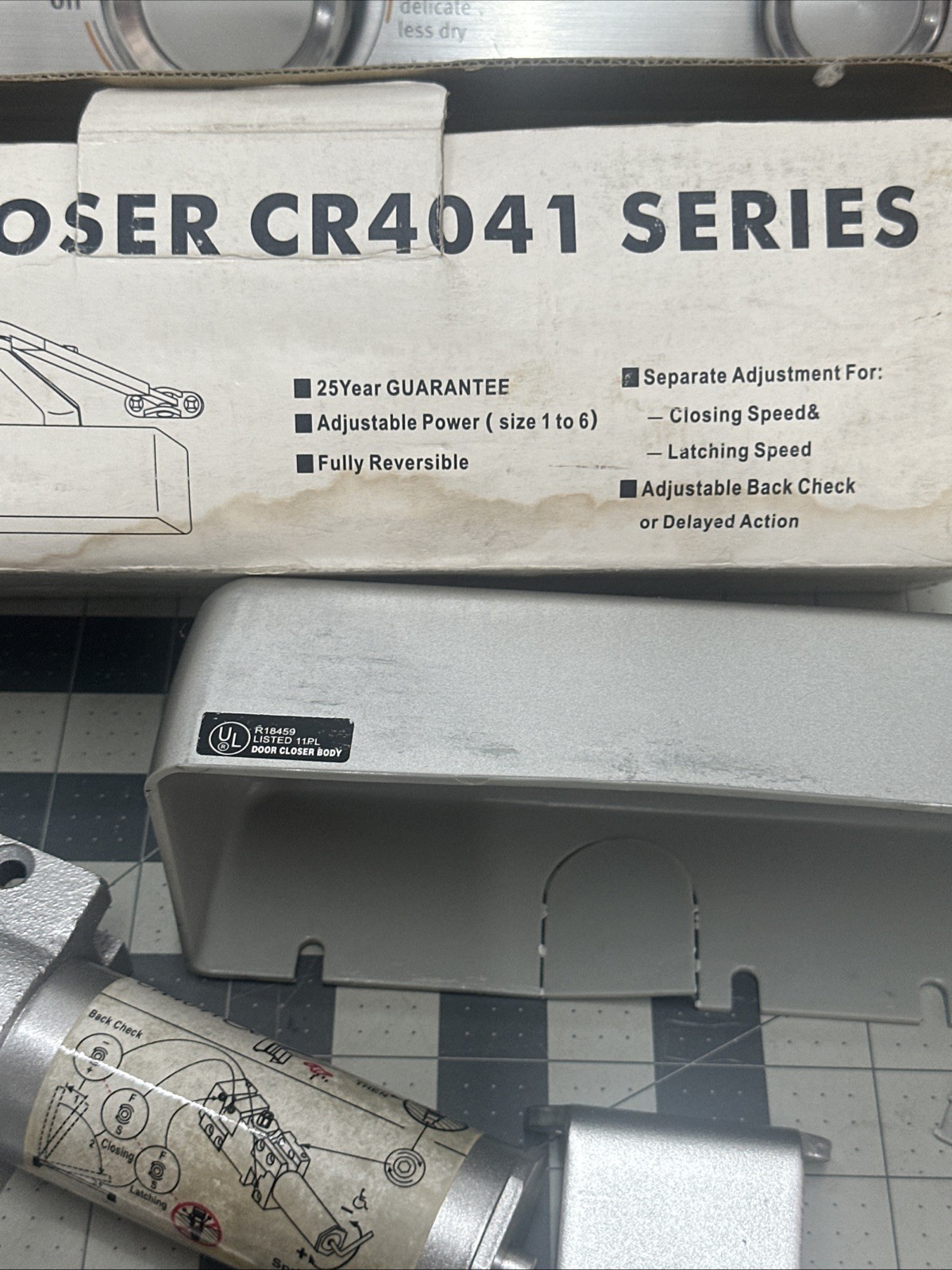 NOS Cal Royal 4041 COMMERCIAL Automatic Door Closer Adjustable (40-330lbs)
