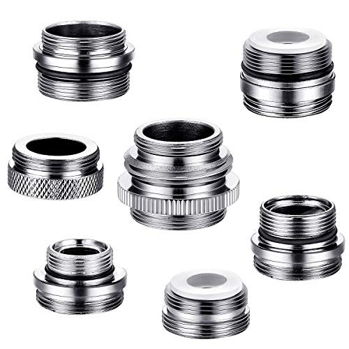 Hotop 7 Pieces Faucet Adapter Kit, Brass Aerator Male/Female