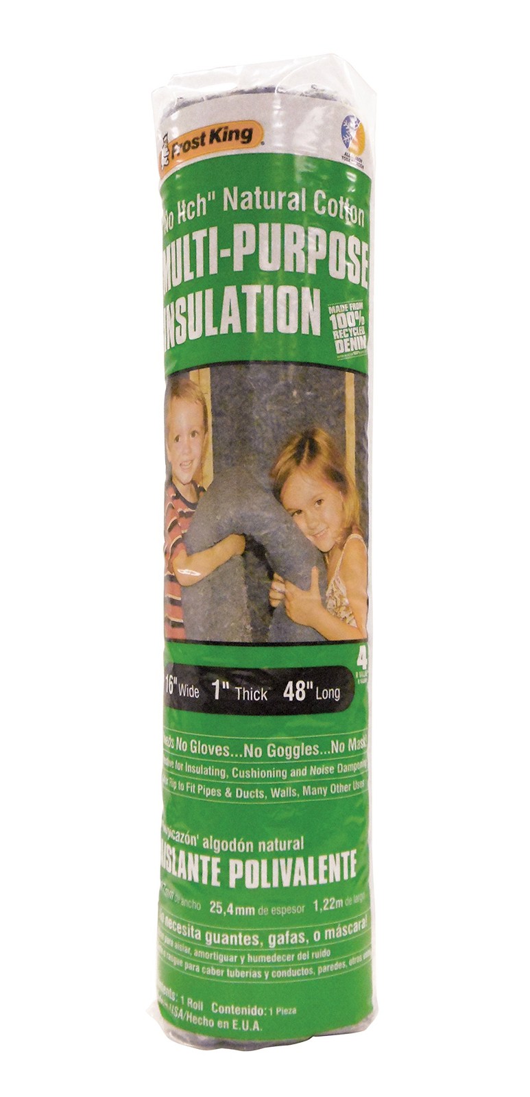 Frost King CF1 Natural Cotton Insulation 16x1x48 Multi Purpose No Itch Material