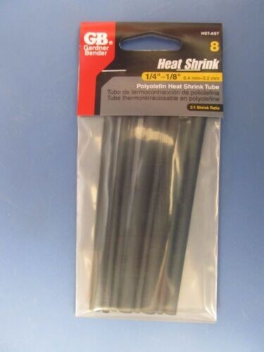 Gardner Bender HST-AST Assorted Polyolefin Heat Shrink Tubing 8pk. NEW