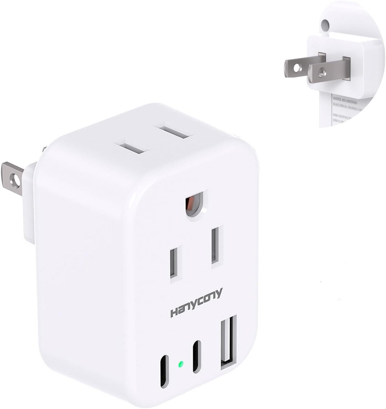 Japan Travel Adapter HANYCONY 2 Outlets 3 USB Type A