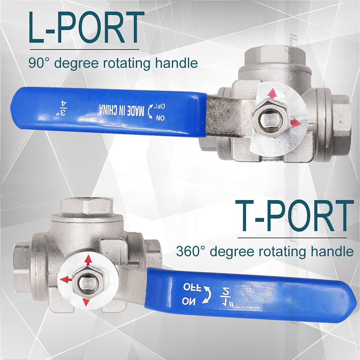 1/4″ 3/8″ 1/2″ 3/4″ 1″ 1-1/2″ 2″ Stainless Steel Three-Way Ball Valve T/L Type