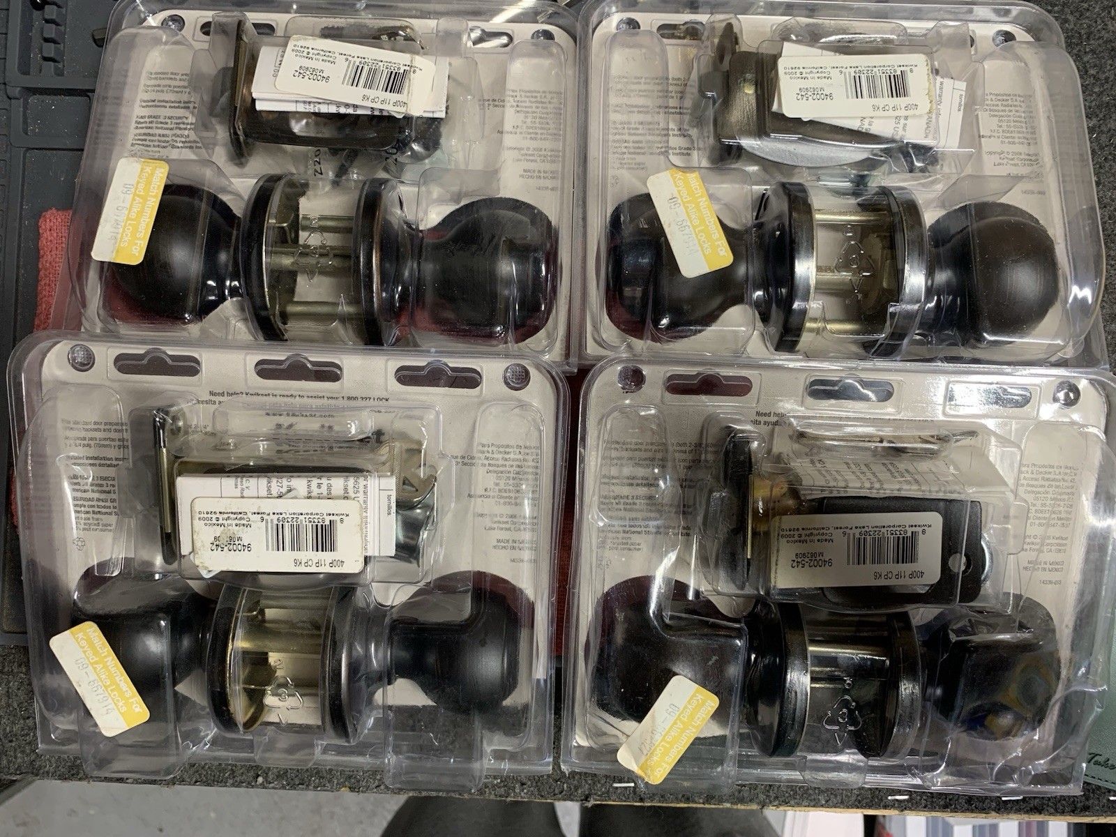 LOT of 4 Kwikset Entrance Locks 3 w/ Same Keyway Locksmith Gear NIB