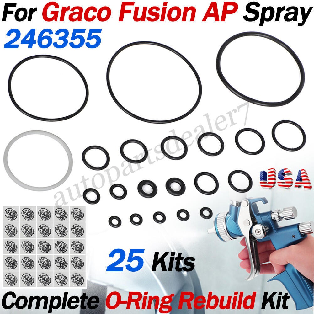 25Kit 246355 For Graco Complete O-Ring Rebuild Kit For Fusion Air Purge AP Spray