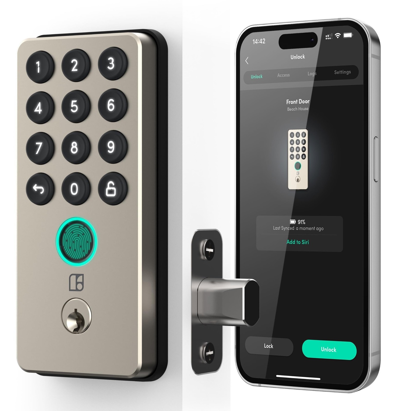 igloohome (NEW!) Deadbolt Go Smart Lock (Satin Nickel) w/Fingerprint, Digital…