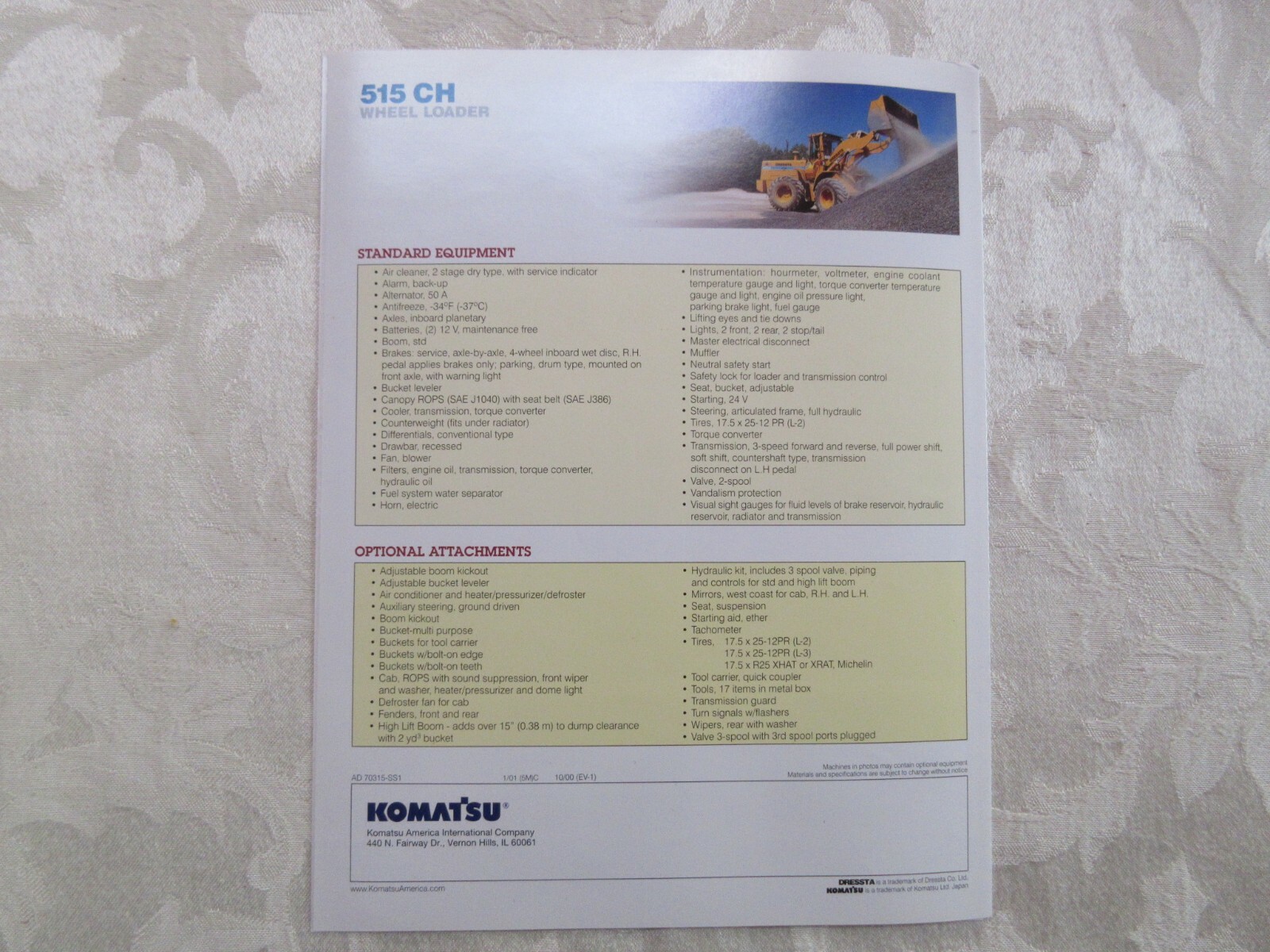 Dressta 515CH Wheel Loader Brochure 2001