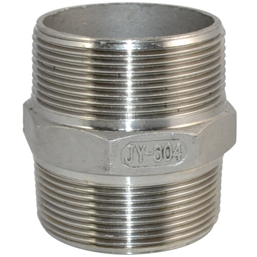 2″ 2 inch NPT Stainless Steel 304 Pipe Thread Male Hex Nipple Fitting Adapter