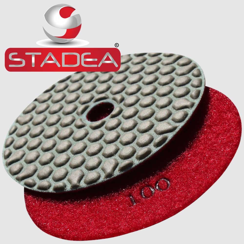 STADEA 4″ Diamond Dry Concrete Stone Marble Granite Polishing Pads 8+1 Set Kit