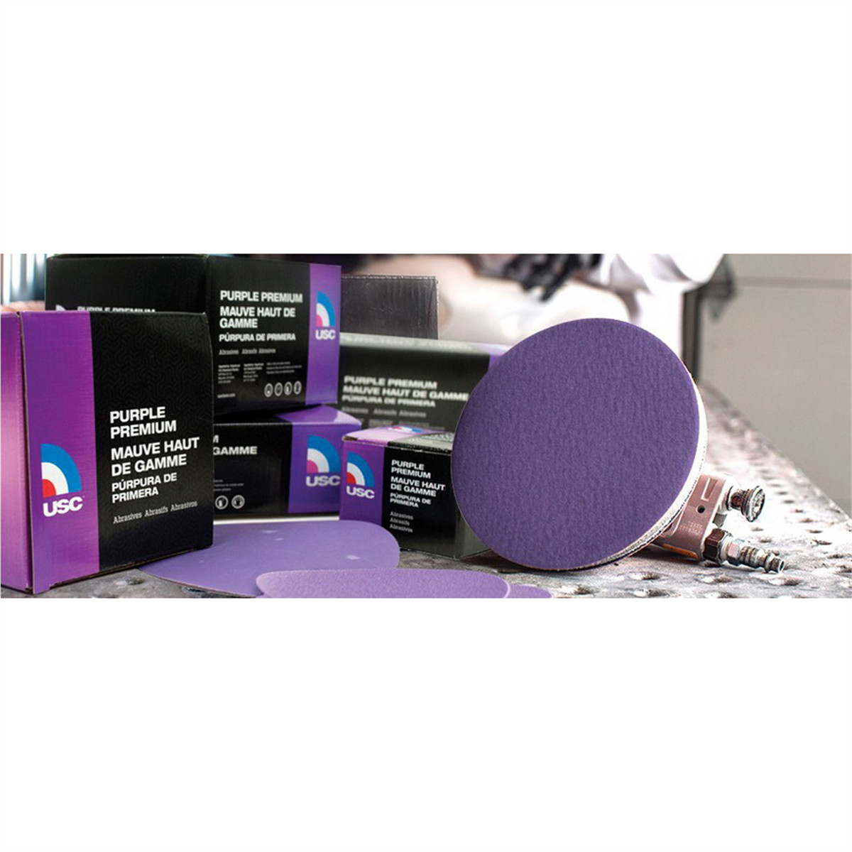USC ABRASIVES Purple Premium 991816 Sanding Disc, 6 in Dia, P400 Grit, Film Bac
