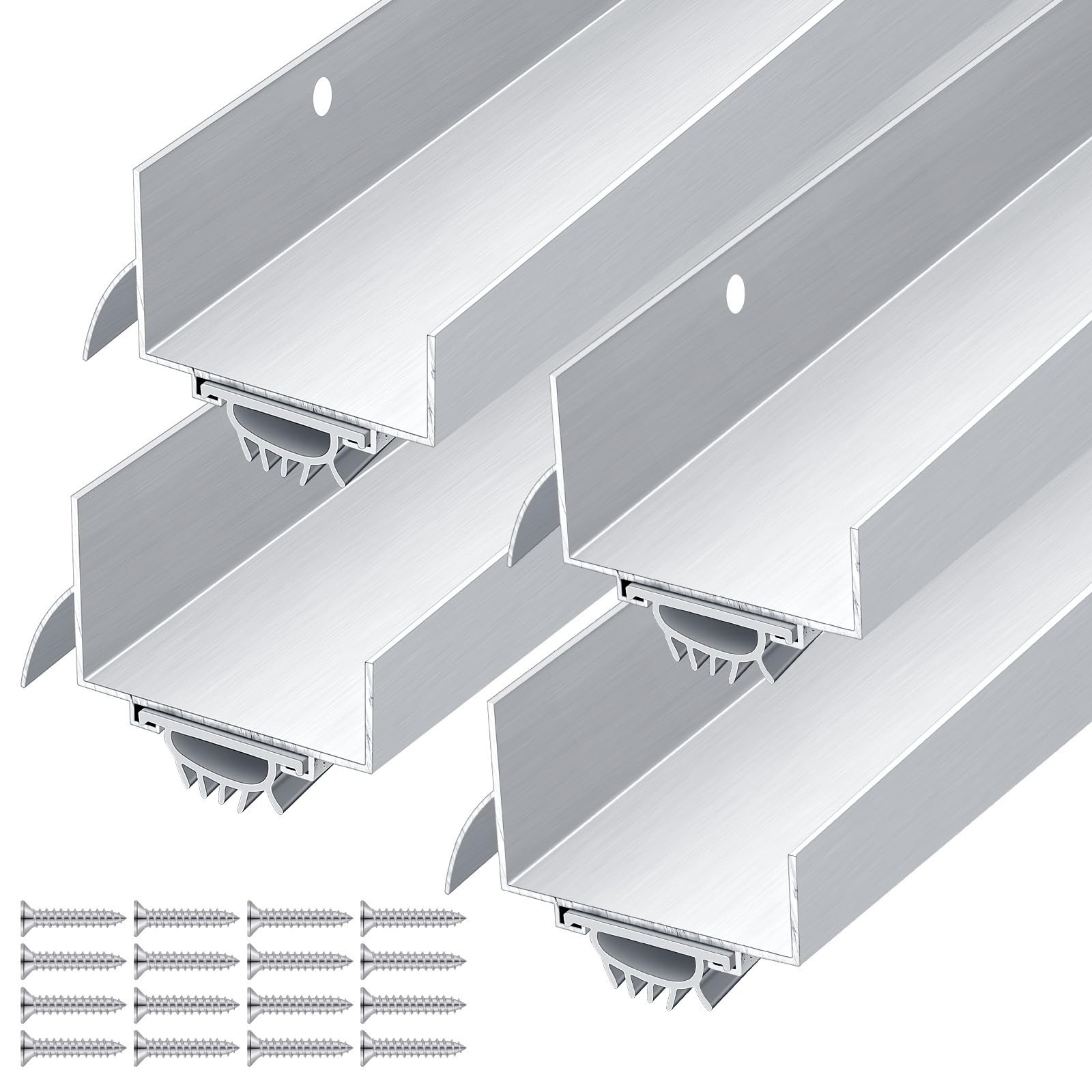 MorningRo 4 Pcs 1-3/4″ x 36″ U Shaped Aluminum Door Sweep for Bottom of Door …