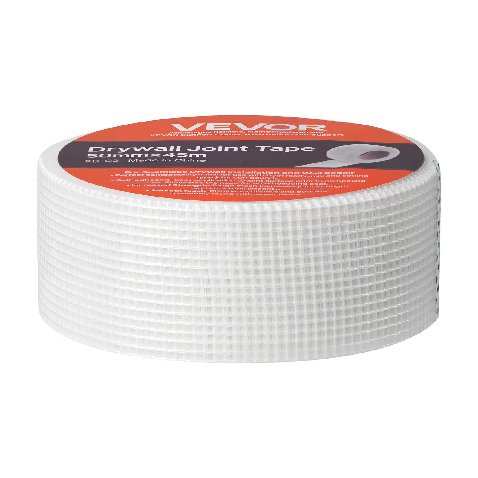 VEVOR 36Pcs 147.64ft x 1.97″ Fiberglass Mesh Tape Adhesive Drywall Covering Tool