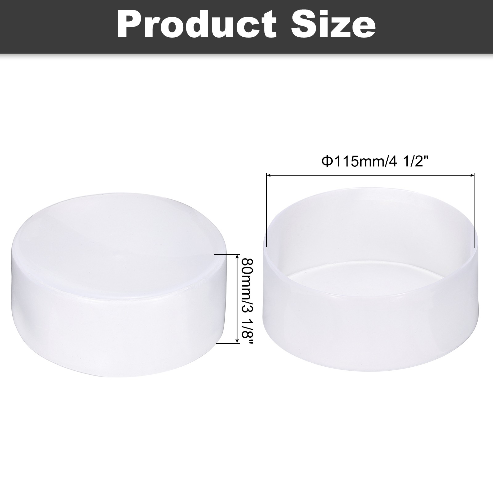 115mm (4 1/2″) ID Rubber End Caps Pipe & Fence Post Protectors Clear