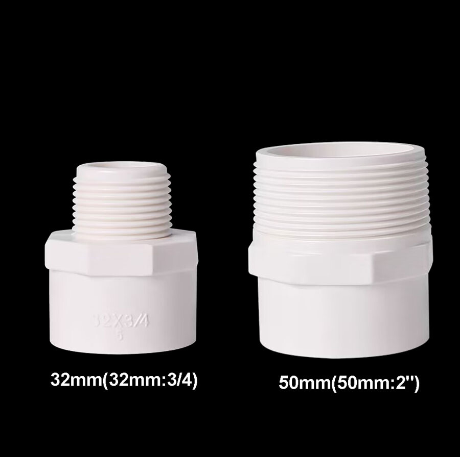 PVC Plain Socket External Threaded Adaptor 20mm:1/2″ – 110mm:4″ Plumbing sockets