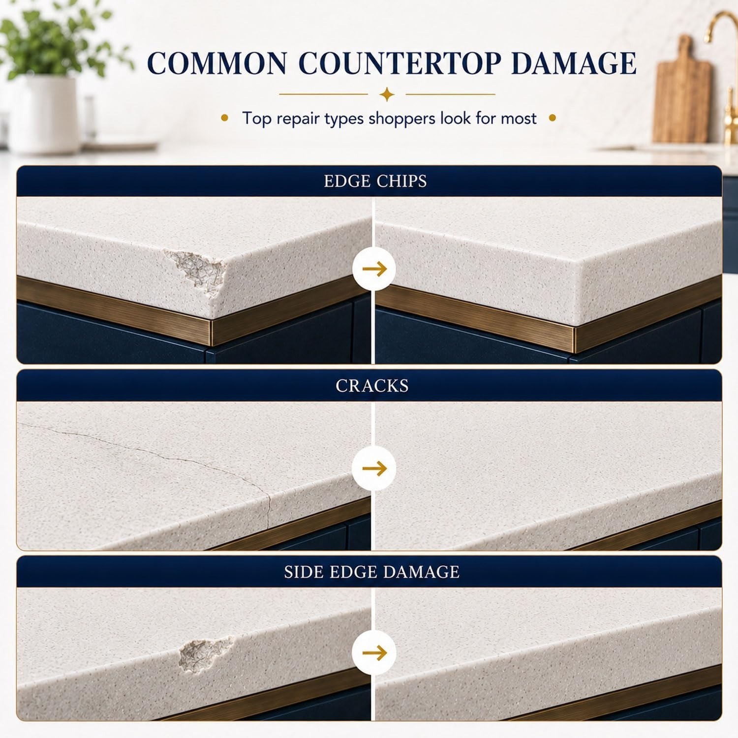 Ankita Quartz Countertop Repair Kit – Fix Chips, Cracks & Scratches