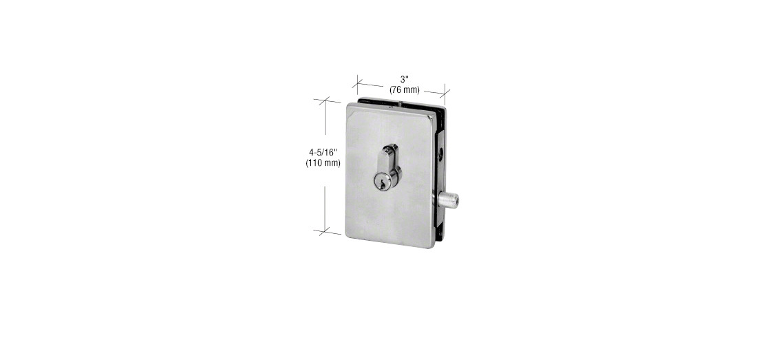 CRL EUR681BS Brushed Stainless EUR Series Center Housed Patch Lock