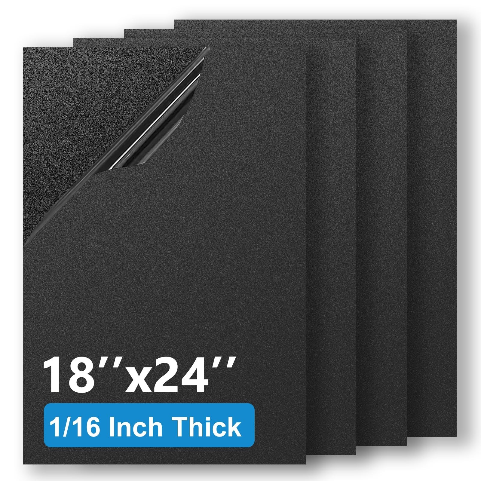 4 Pack Black ABS Plastic Sheet 18″ x 24″ x 0.06″, High Tensile and Impact Str…