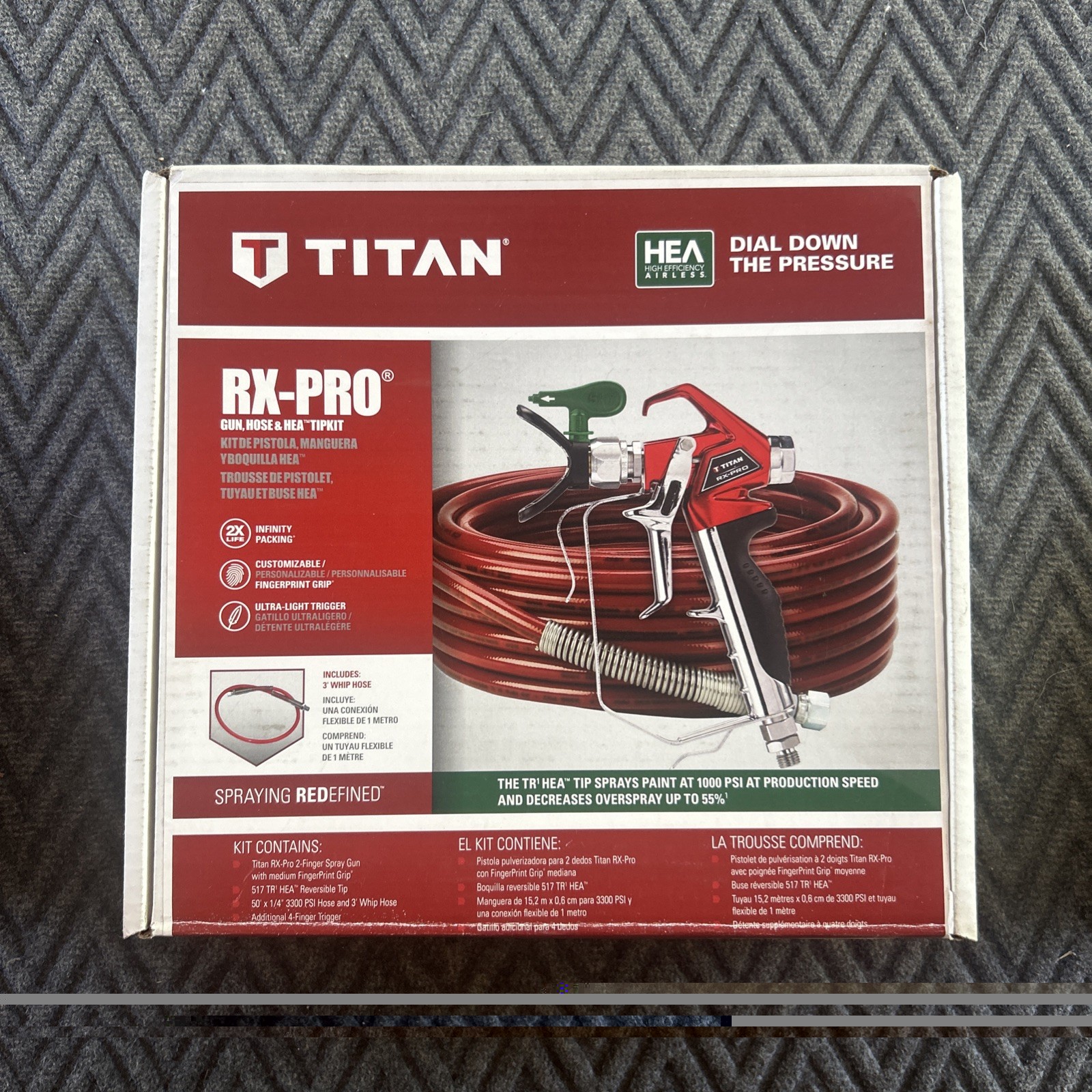 Titan RX Pro Airless Paint Sprayer Gun Hose & HEA Tip Kit w/ Whip Hose 0538801H