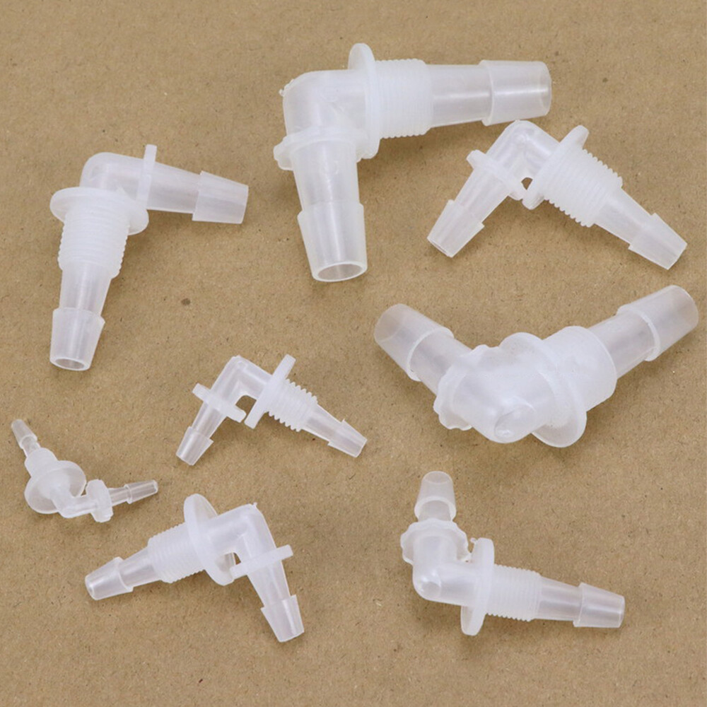 M6 M8 1/8″ 1/4″ 3/8″ Bulkhead Connector Plastic Elbow Barbed Threaded Fitting