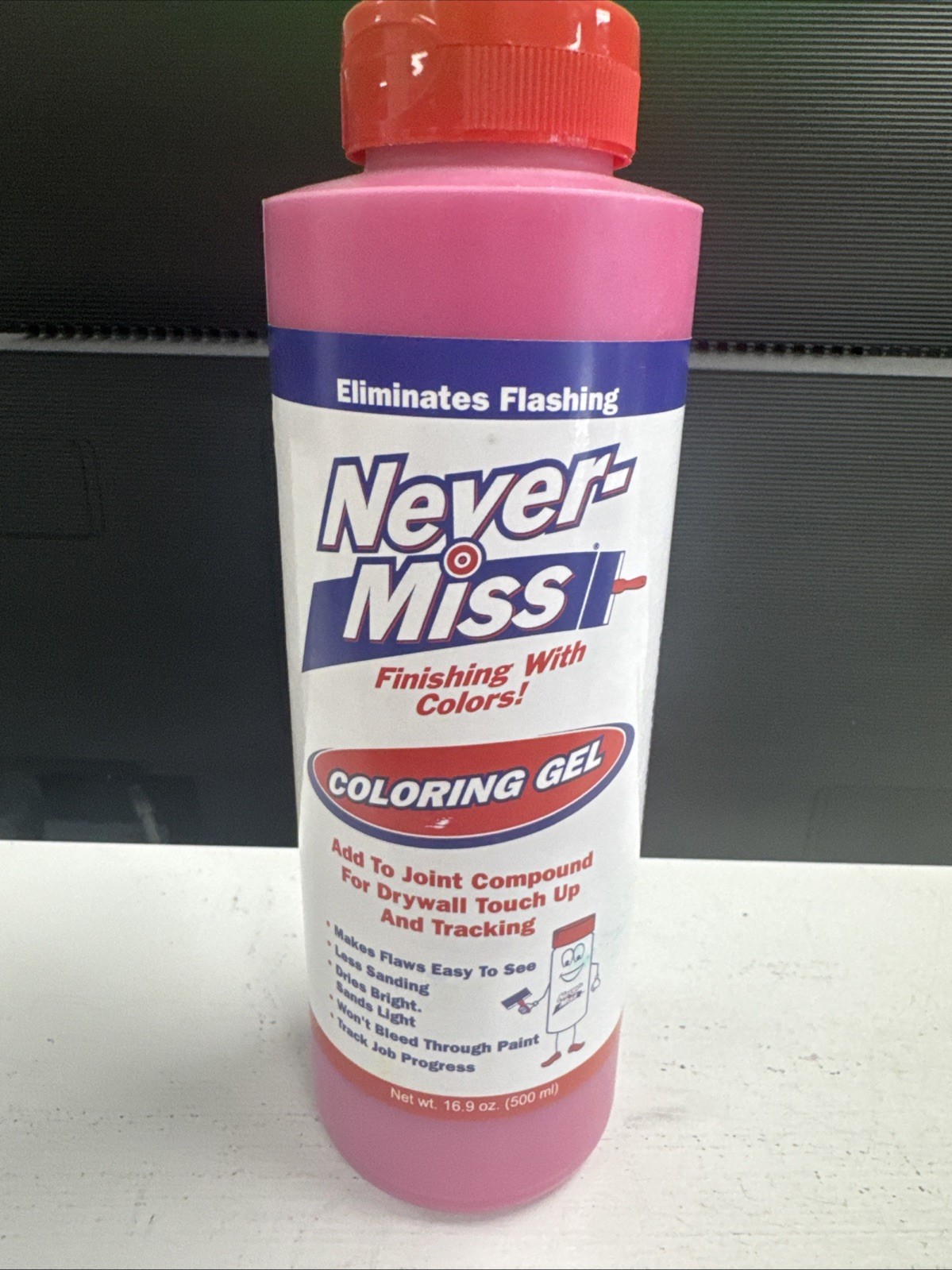 Never-Miss Drywall Mud Tinting Coloring Gel 16oz pink Finish Coats & Sanding
