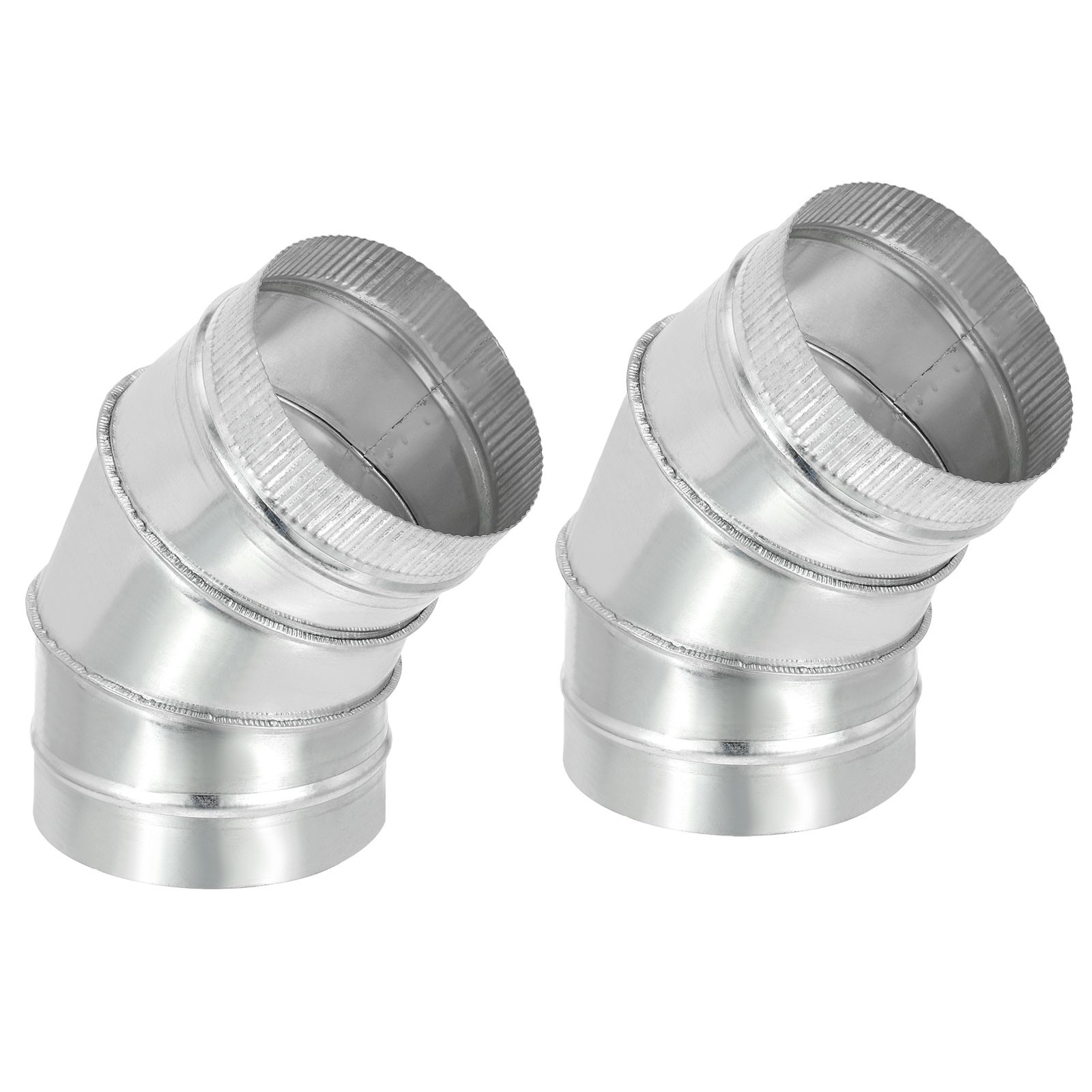2 Pack 6″ OD Elbow 45 Degree Duct Pipe Connector HVAC Ventilation Flue Tube