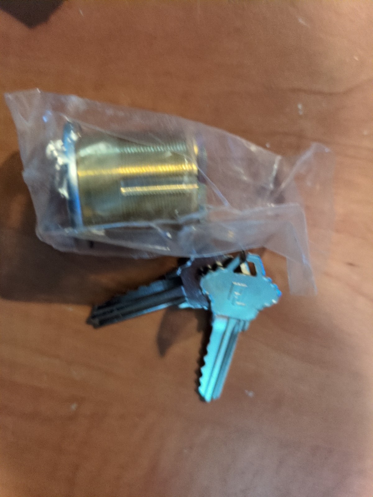 Replacement Tumbler/ Lock Cem-12345 Brass Mortise Cyl w/2 Keys NOS New