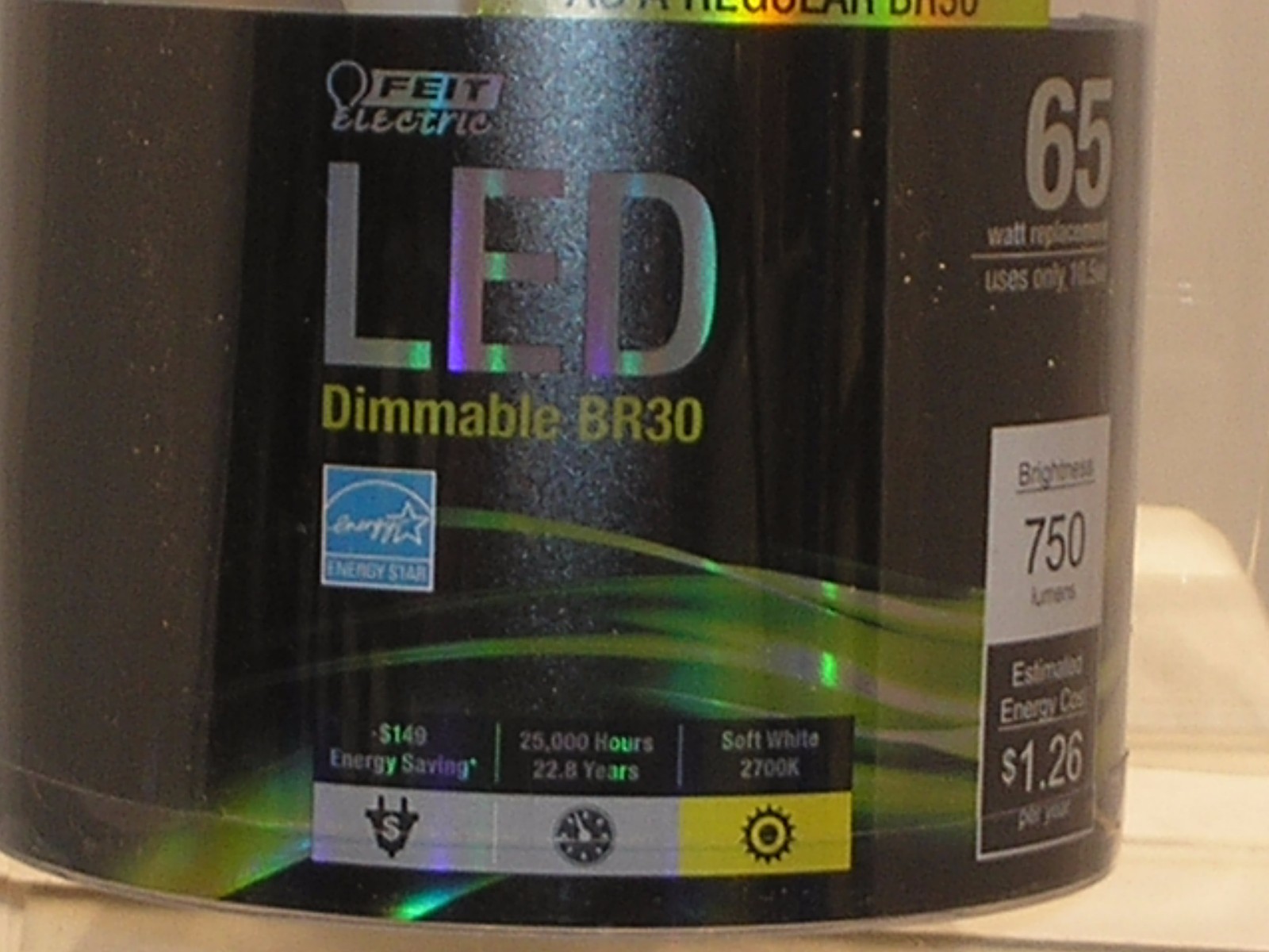 For sale is:(1)FEIT ELECTRIC 65W Replacement LED Light Bulb Dimmable BR30 Flood