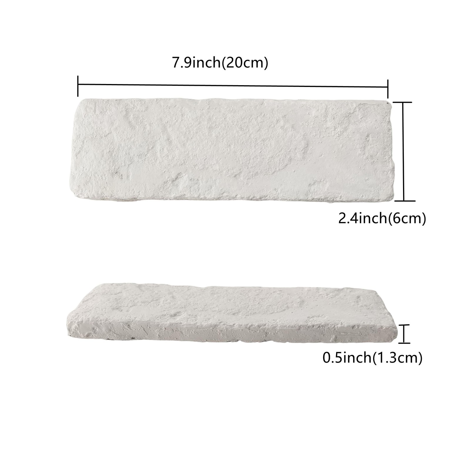 40 Pcs White Thin Brick Veneers, 2.4″ x 7.9″ Wall Brick, 3D Faux Brick for Ki…