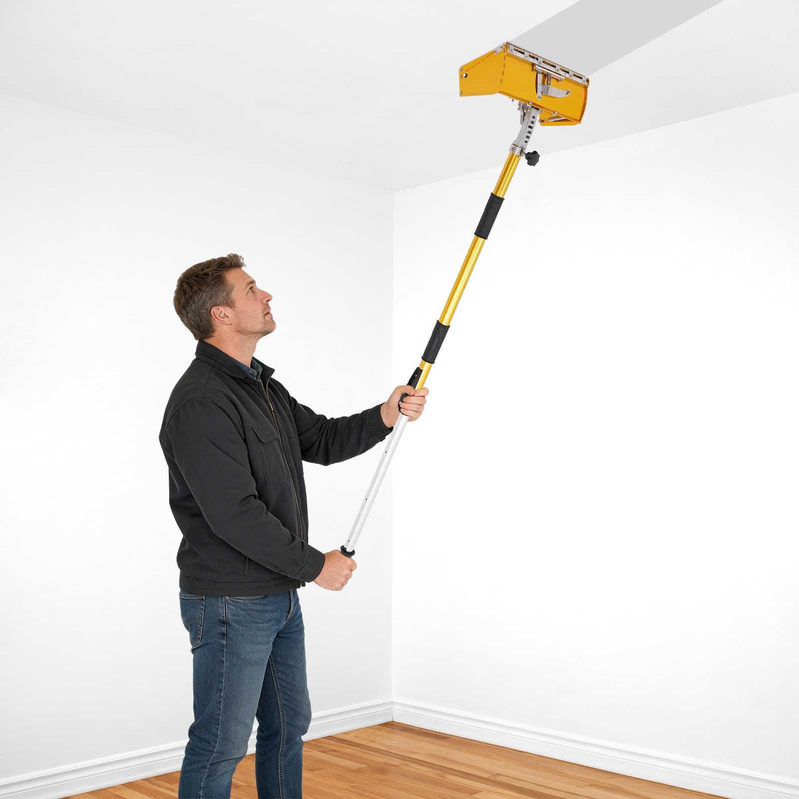 12in Wallboard Mud Compound Putty Finishing Box Tool Wall Plastering Box Yellow