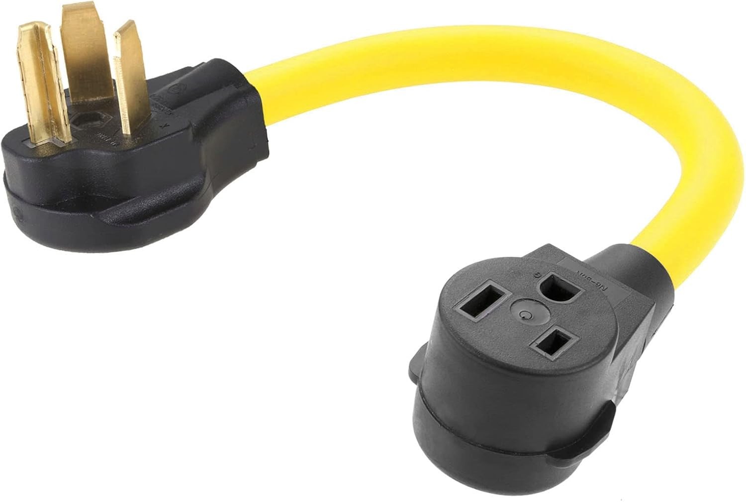 NEMA 10-30P to 6-50R Welder Adapter Cord, 1.5FT 30 Amp Dryer Male Plug Yellow